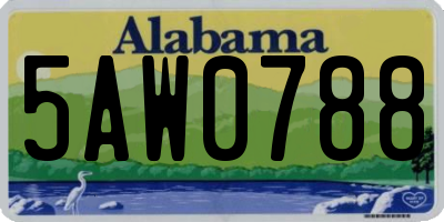 AL license plate 5AW0788
