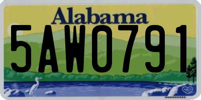 AL license plate 5AW0791