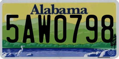 AL license plate 5AW0798