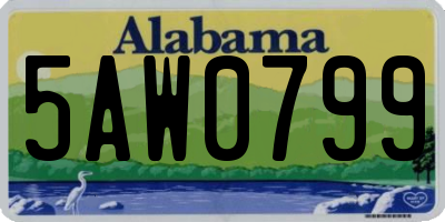 AL license plate 5AW0799