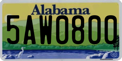 AL license plate 5AW0800