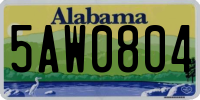 AL license plate 5AW0804
