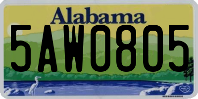 AL license plate 5AW0805