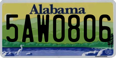 AL license plate 5AW0806