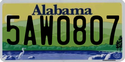 AL license plate 5AW0807