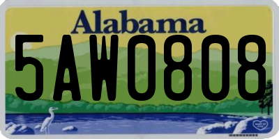 AL license plate 5AW0808