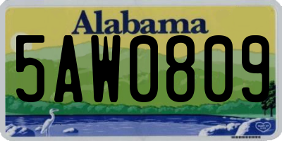 AL license plate 5AW0809