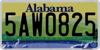 AL license plate 5AW0825