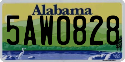 AL license plate 5AW0828