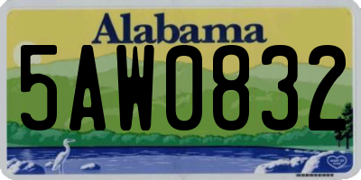 AL license plate 5AW0832