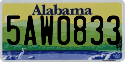 AL license plate 5AW0833
