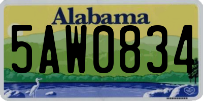 AL license plate 5AW0834
