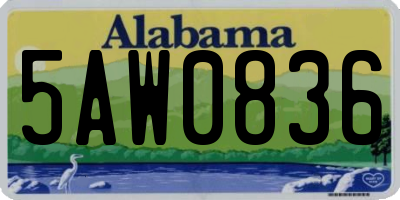 AL license plate 5AW0836