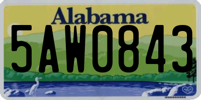AL license plate 5AW0843