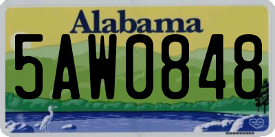 AL license plate 5AW0848