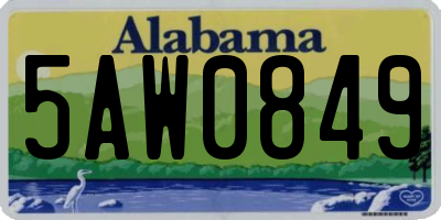 AL license plate 5AW0849
