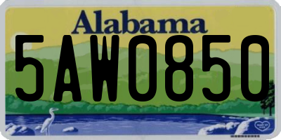 AL license plate 5AW0850