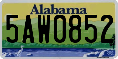 AL license plate 5AW0852