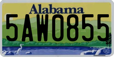 AL license plate 5AW0855