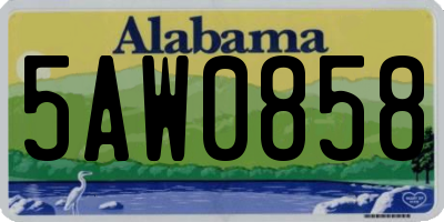 AL license plate 5AW0858