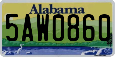 AL license plate 5AW0860
