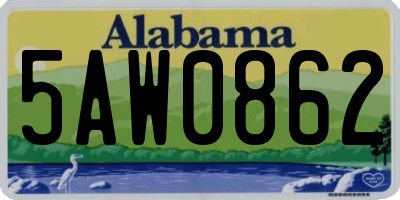 AL license plate 5AW0862