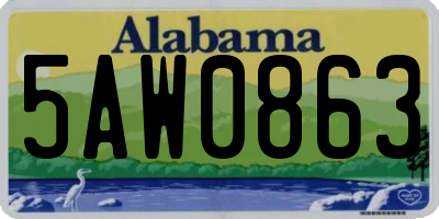AL license plate 5AW0863
