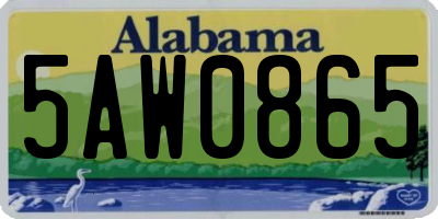 AL license plate 5AW0865