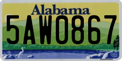 AL license plate 5AW0867