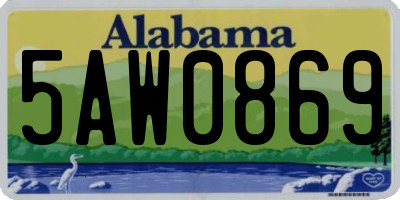 AL license plate 5AW0869