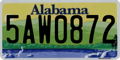 AL license plate 5AW0872