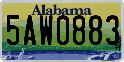 AL license plate 5AW0883