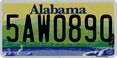AL license plate 5AW0890