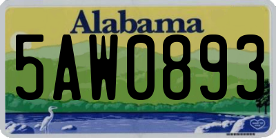 AL license plate 5AW0893