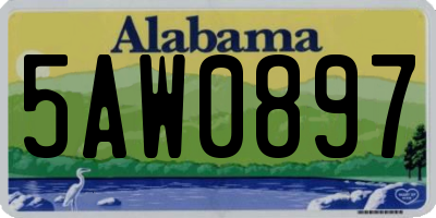 AL license plate 5AW0897