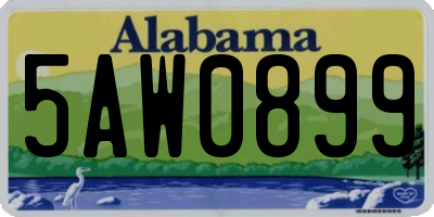 AL license plate 5AW0899