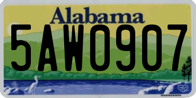 AL license plate 5AW0907