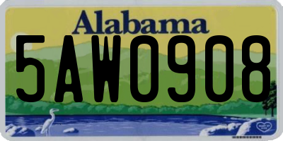 AL license plate 5AW0908