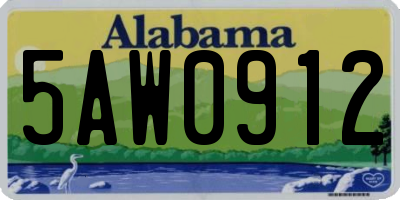 AL license plate 5AW0912