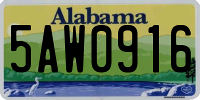 AL license plate 5AW0916