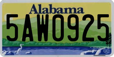AL license plate 5AW0925