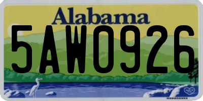 AL license plate 5AW0926