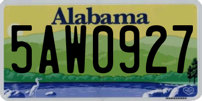 AL license plate 5AW0927