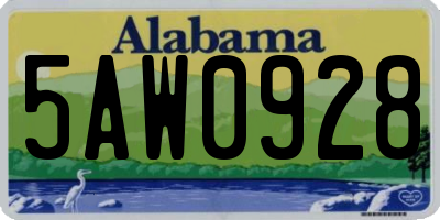 AL license plate 5AW0928