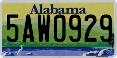 AL license plate 5AW0929