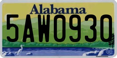 AL license plate 5AW0930