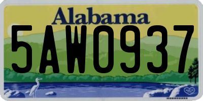 AL license plate 5AW0937