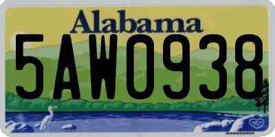 AL license plate 5AW0938