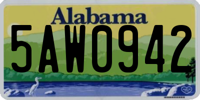 AL license plate 5AW0942