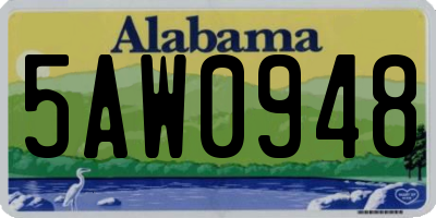 AL license plate 5AW0948